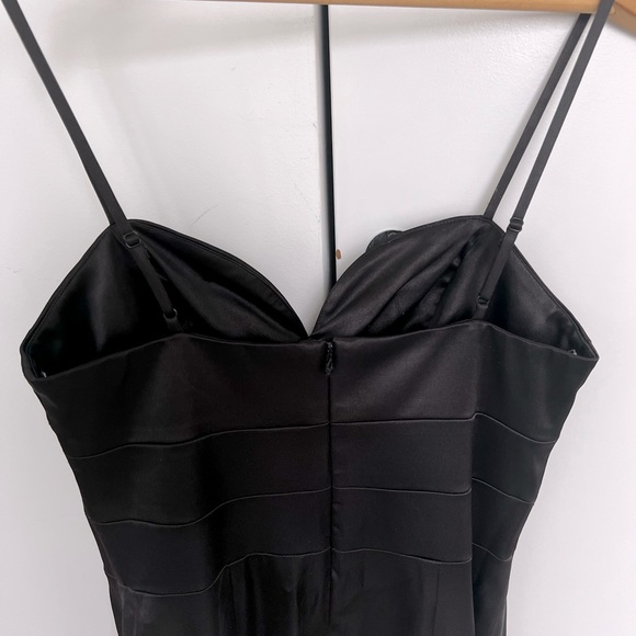 ❤️ Sexy little black dress, spaghetti adjustable straps, black satin, w/ boning - Picture 5 of 10
